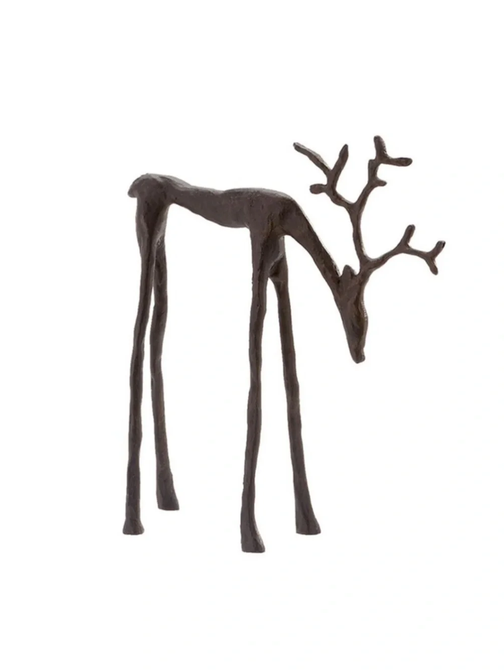Pottery Barn Black Bronze Sculpted Reindeer Holiday Deer - Small 8